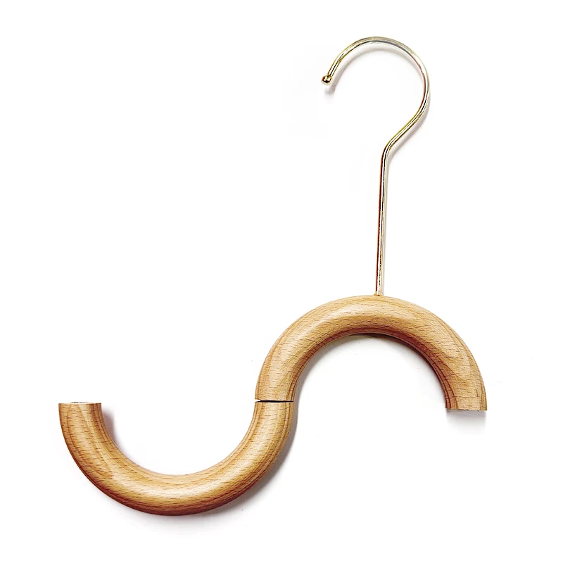 Wholesale New Design Towel Wooden Hanger Scarf Ring Heavy Duty Round Tie Wood Hanger For Shawl