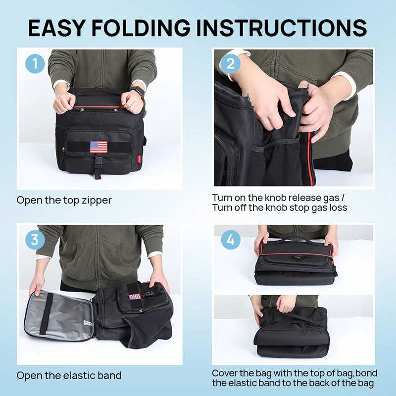 Travel Camping Picnic Fishing Beach Time Soft Tactical Rotary Air Valve Collapsible Leakproof Insulated Lunch Cooler Bag