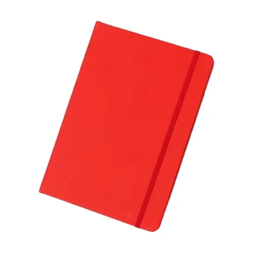 A5 red PU leather hardcover notebook with elastic band
