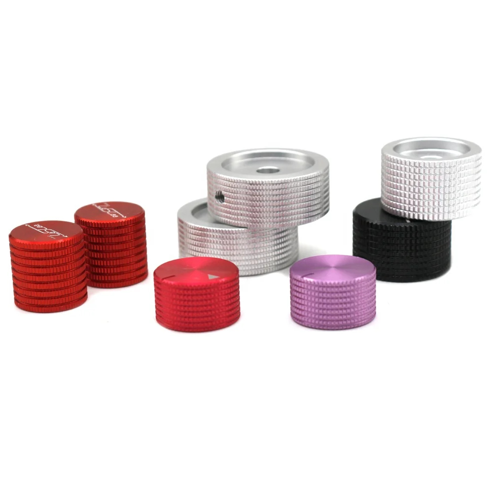 CNC Machining Parts Black and White Aluminium Knobs for Potentiometers with 10-35mm D Hole Stainless Steel Capabilities