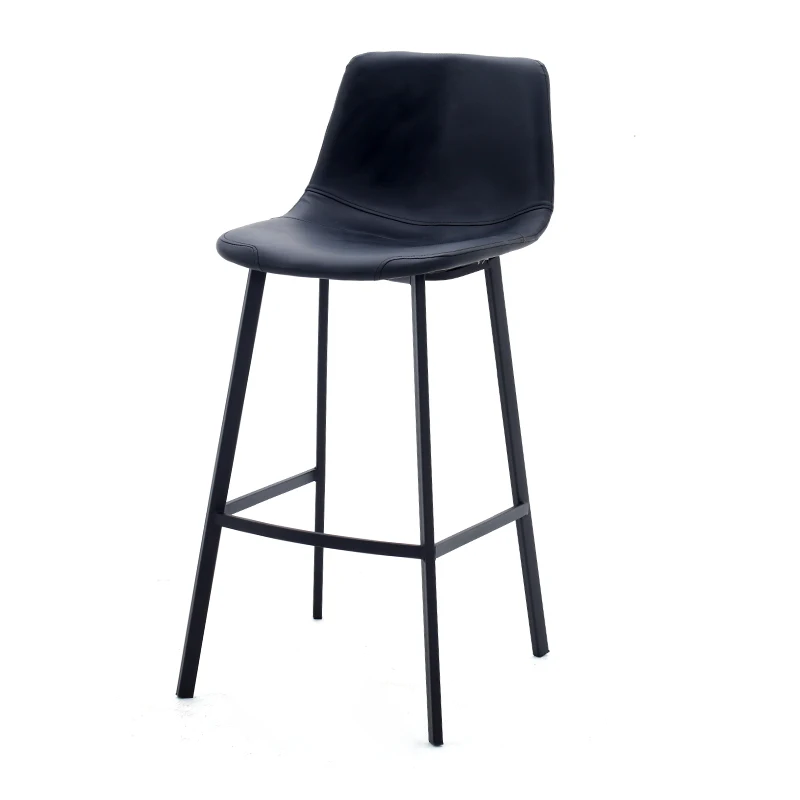 Wholesale High Bar Chair Nordic Bar Stool Chair Dining Furniture Cafe Leather Seat Bar Stools