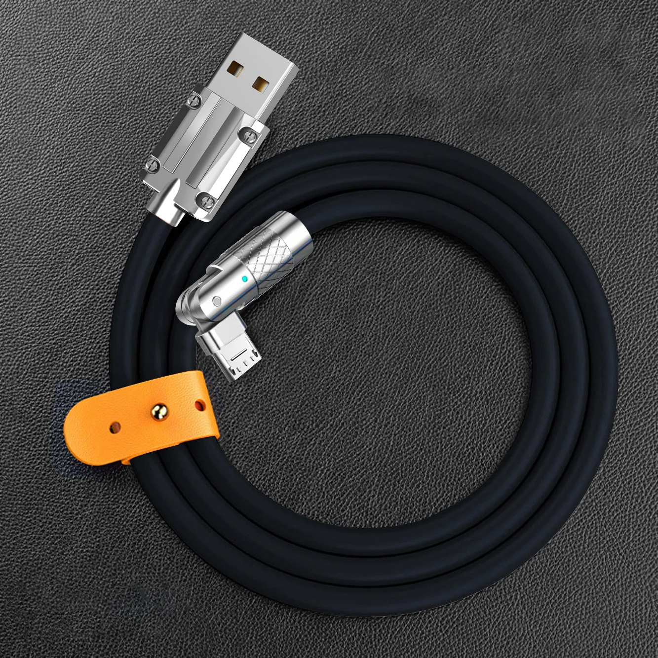 New Design Liquid Silicone 180 Degree Rotating USB C Charging Cable Zinc Alloy USB Cable for iPhone 11 12 13 14 Pro Max