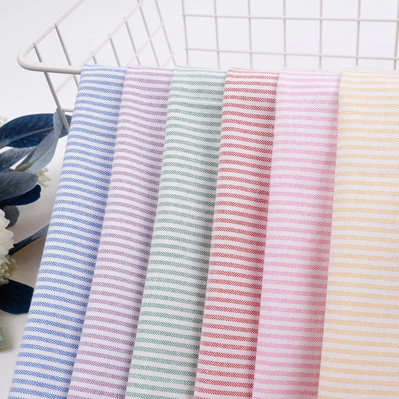 Available from stock TC oxford plaid fabric polyester-cotton yarn-dyed oxford plaid garment fabric  strip fabric