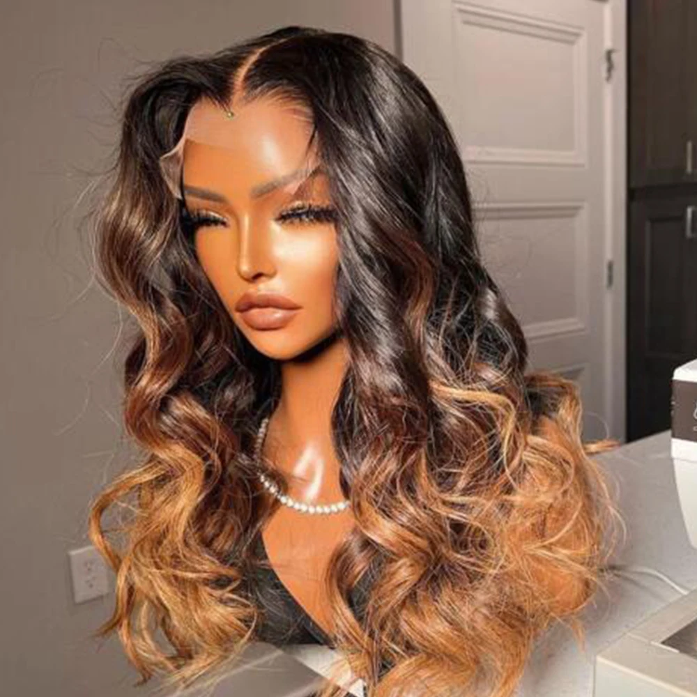 Brazilian Hair HD Lace Frontal Wig Ombre Body Wave Wigs Virgin Human Hair Transparent Lace Front Wigs For Black Women