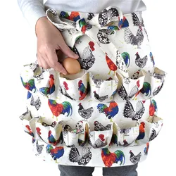 100% Cotton Egg Gathering Apron Collecting Chicken Egg Apron with Pockets For Men and Women