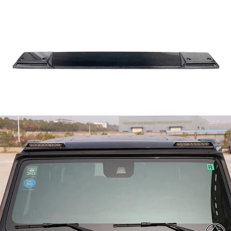 Dry carbon fiber G-class W464 6th Generation Shark style Front Roof Spoiler for 2019y~ LED lights car body parts car