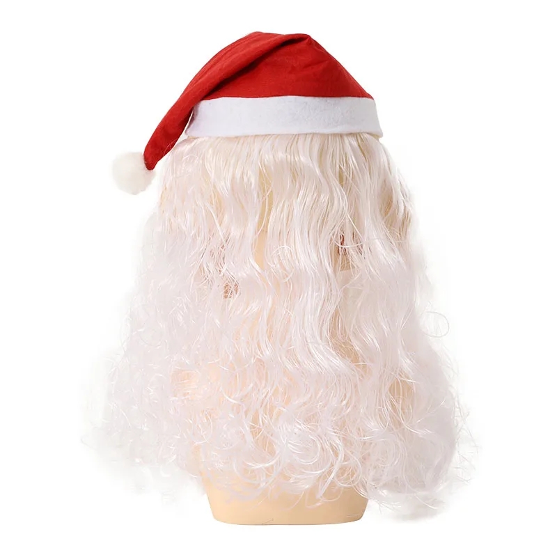 Santa claus Party Mask Realistic Latex Mask Full Over Head  Christmas Masks with Red Santa Hat and Beard Overhead