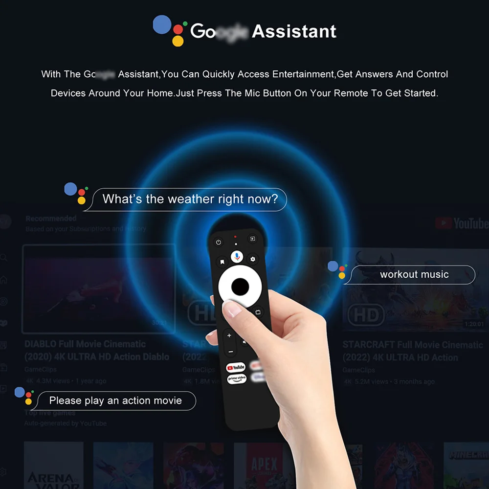 WF Android tv box manufacturer new design androidtv Amlogic S905Y4-B android tv box 4k HD video set top box