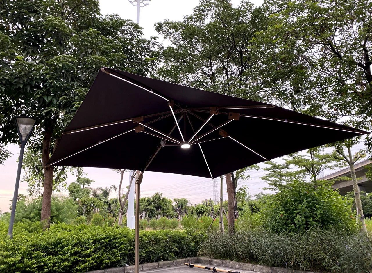 LED light Patio Garden Outside Sunshade Roman Patio  Umbrella