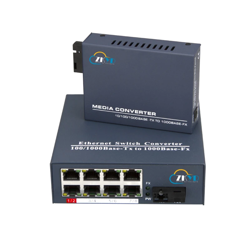 10/100/1000 M OEM одиночный режим 1 волокно порт + 1/8RJ45 порт Gigabit Волоконно-оптических Media Converter
