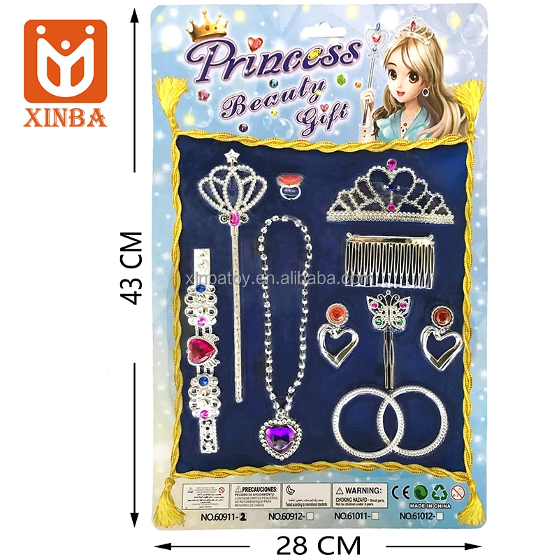 Role Play Toy Set Delicate Dress Up Jewelry Pretend Play Princess Beauty Set Games For Girls