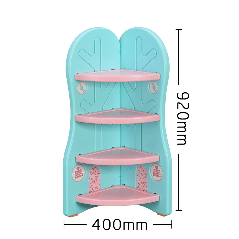 Customized  Plastic  Kids Bookshelf for kindergarten Detachable Movable