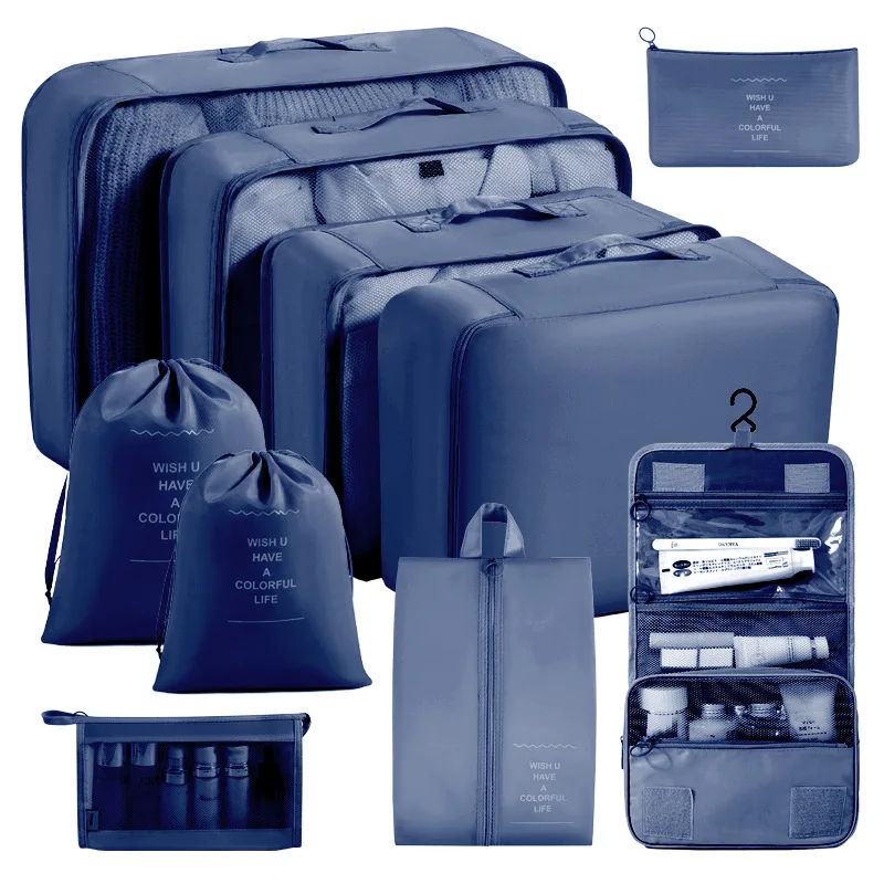 High Quality Lightweight Compression Oxford Storage Luggage Travel Packing Cubes With Zippers