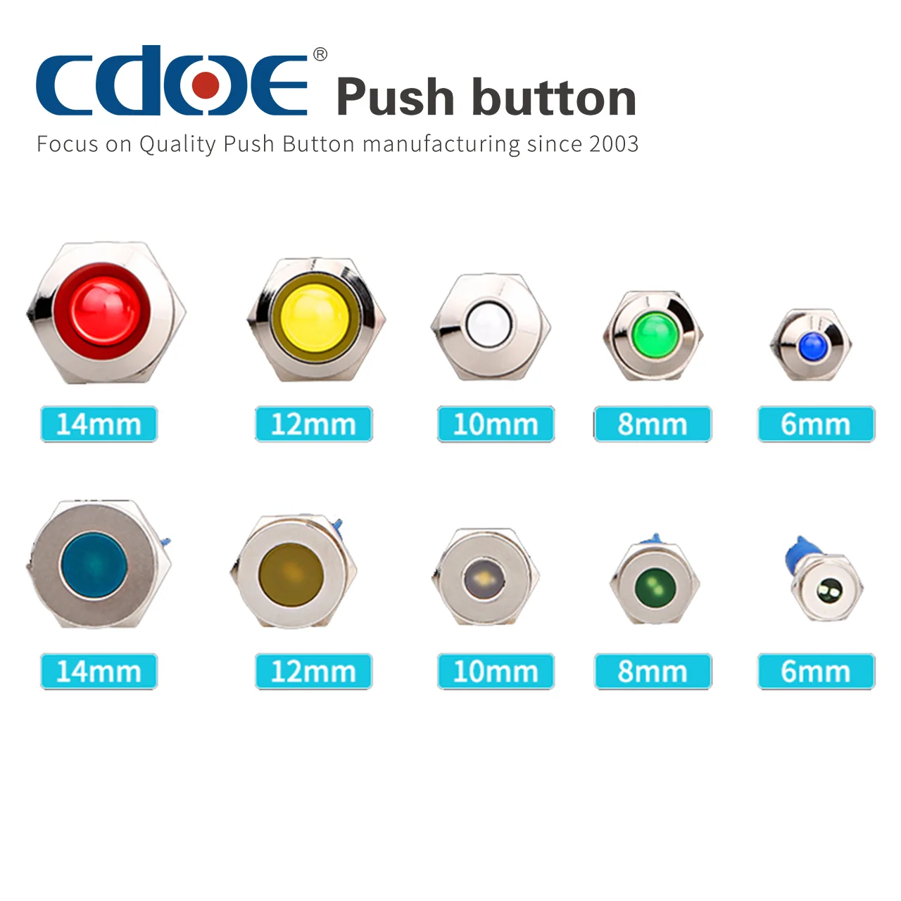 Светодиодный индикатор с проводом, 6 мм, 8 мм, 12 мм, 22 мм