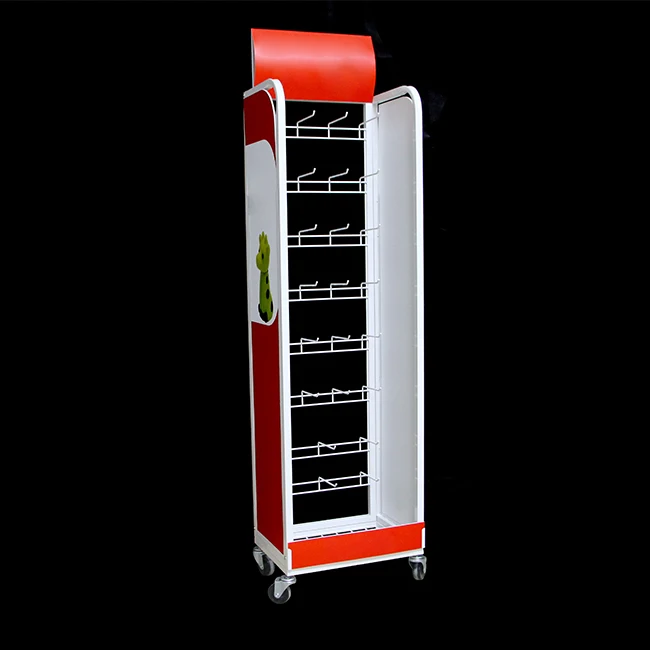 Student Stationery  Shop 7 Row Wire Hook  Display Rack Cardboard Stationery Display Rack for Book Store Shopping Mall