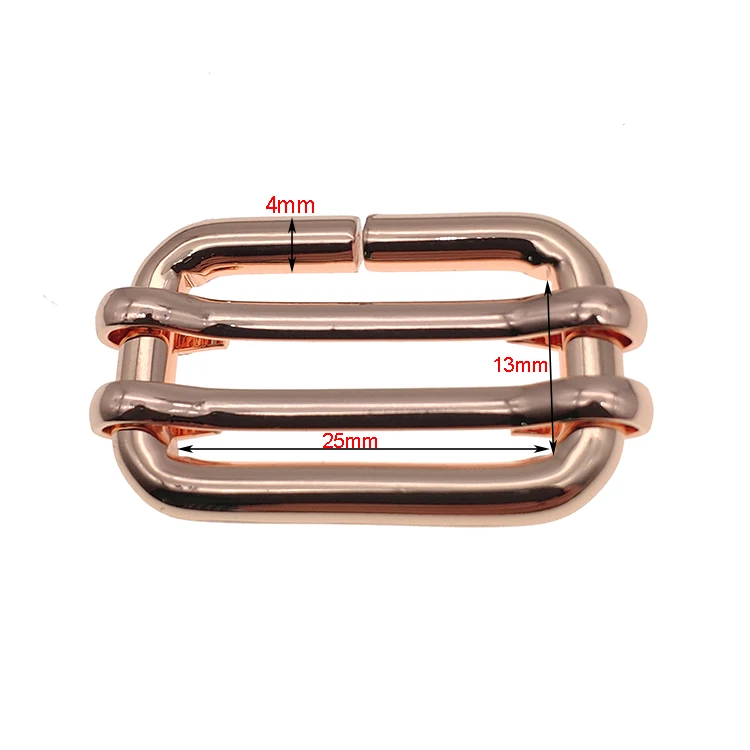 Модный стиль 4,0*25*13 мм металлическая пряжка из розового золота с железным регулируемым ремешком для сумок и чемоданов