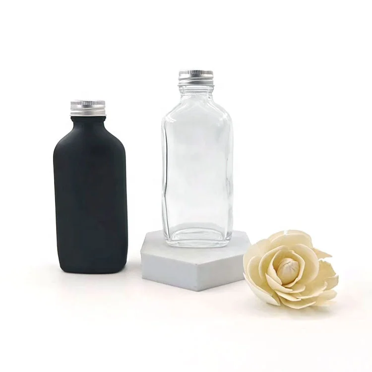 black matte luxury hair oil empty shampoo bottle bamboo dropper pump cap cosmetic set screw glass bottles and jars for cosmetics