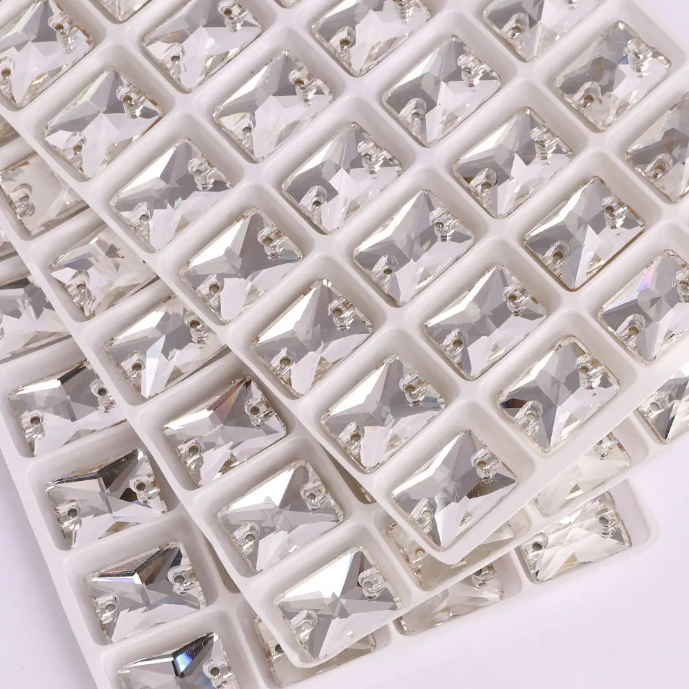 Rectangle Flat Back Loose Garment Beads Sew On Crystal Rhinestones For Garment Accessories Wholesale Glass Stone