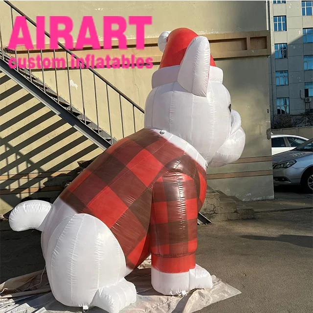 Huge advertisement inflatable Xmas mascot dog model balloon