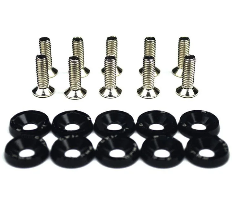  10 шт. JDM pwjdm винт finber tornillo cnc Заготовка pernos y tuercas алюминиевый брызговик/БАМПЕР шайба/болт двигатель BAY парадный