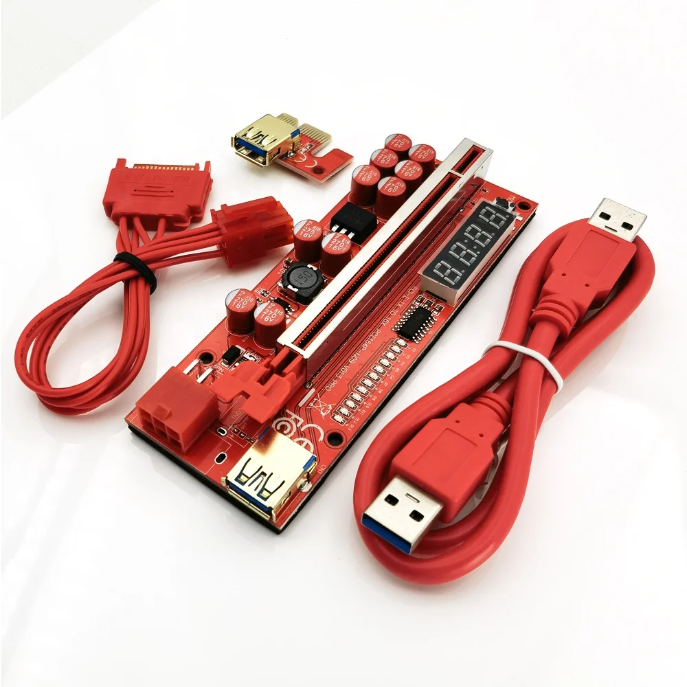 2022 Новый PCIE RISER VB 013 pro V013opcie 1X до 16X графический процессор, карта расширения с индикатором температуры, расширитель светодиодов, PCI Express Adapter