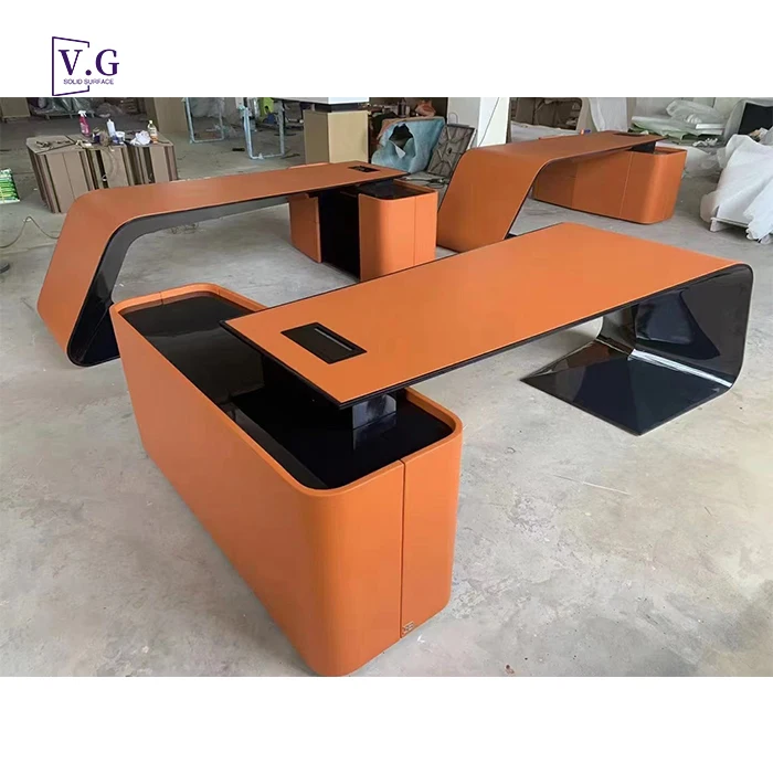 Customized Size Home Office Use Multicolor Office Desks With Drawers Supervisor Office Table