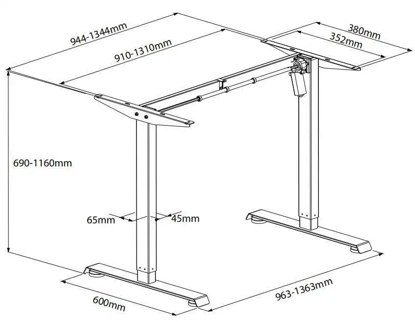 Factory direct sale Ergonomic Intelligent Single Motor 2 Stages leg Electric Sit-Stand Table Desk Height Adjustment Desk