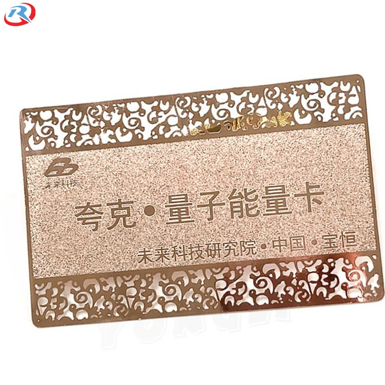 factory custom own logo engrave high quality gold plated metal business card