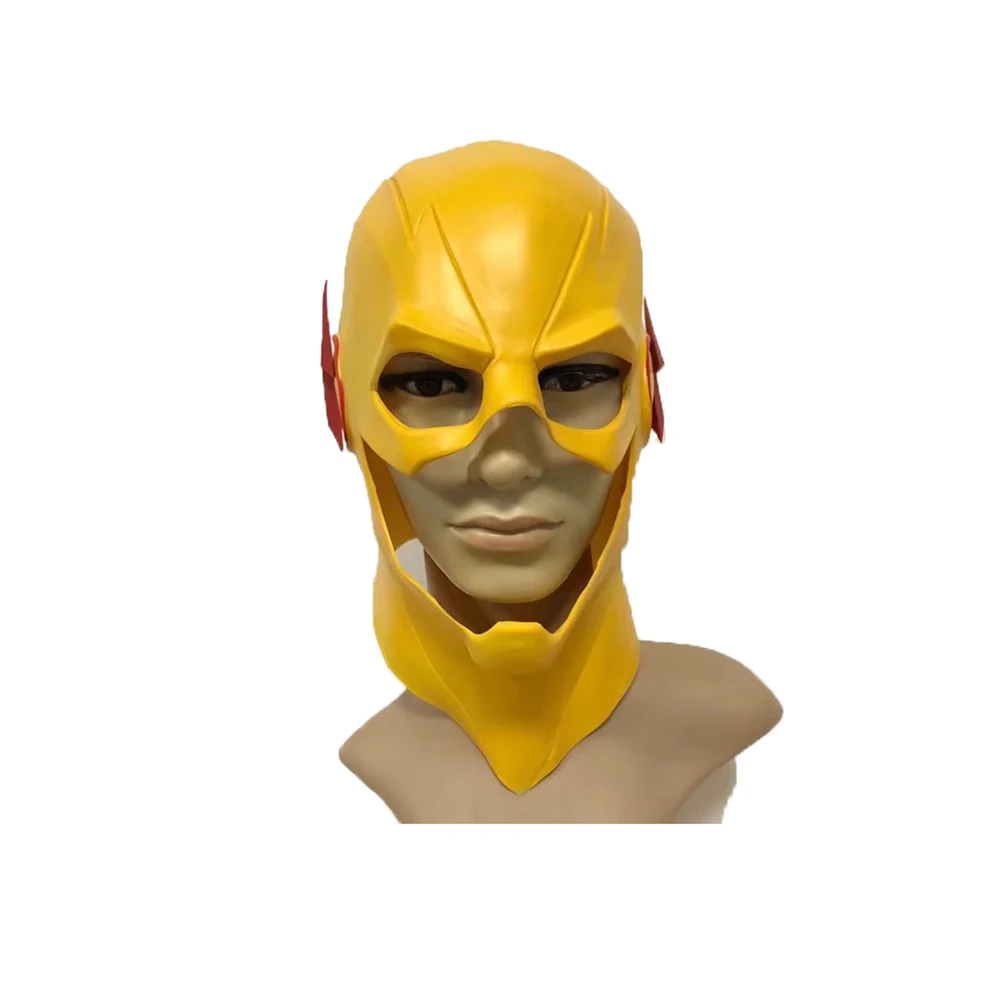 
Molezu Marvel Cinematic Universe Mask Fancy Dress Up Halloween Party Cosplay Latex The Flash Yellow Hero Full Head Mask 