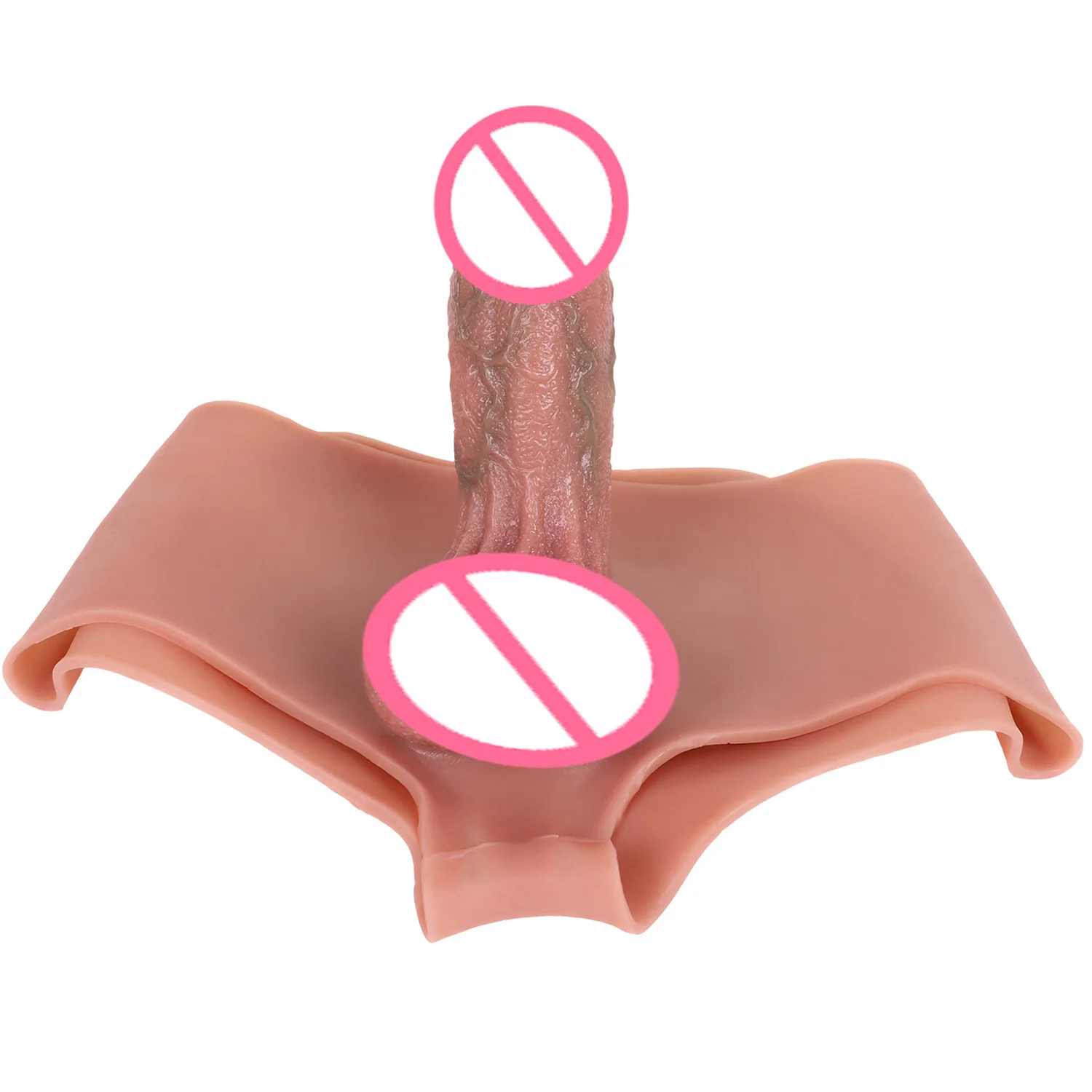 Bold Sleeve Silicone Leather Pants Small Old Three Dildo Hollow for Men Adult Sex Toy Sexy Underwear