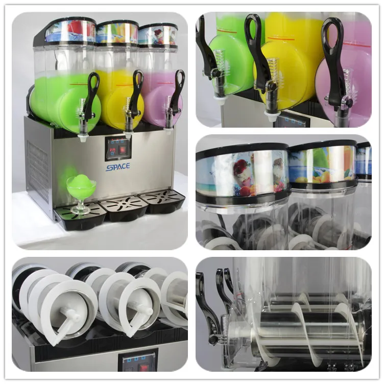 SPACE 110V Slushy Machine 45L Triple Bowl Margarita Frozen Drink machine