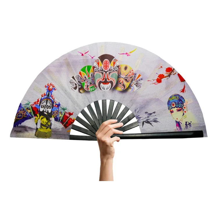 customized bamboo chinese fan for gift bamboo bone big large hand fan