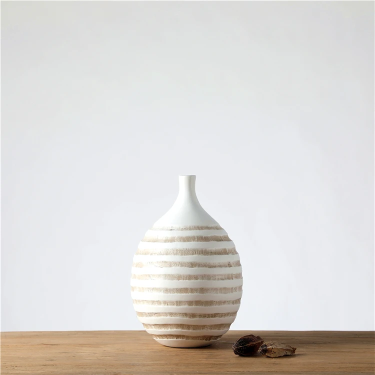 Hot selling european style white resin table flower vase for hotel decoration