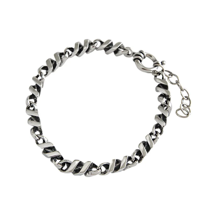Tongling Ins S925 Sterling Silver Jewelry Simple bracelet with Charms For women