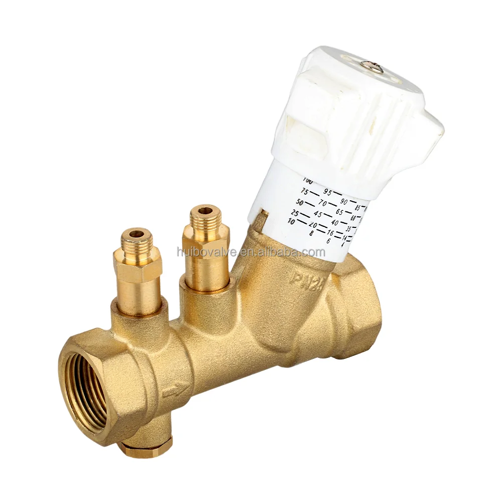 Huibo Valve 3/4 inch PN25 Balancing Valves Double Regulating Balance Flow Meter Valve for Underfloor Heating