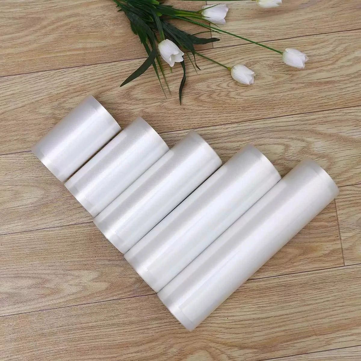 Custom textured packaging bags embossed plastic vacuum sealer roll keep fresh food package bag