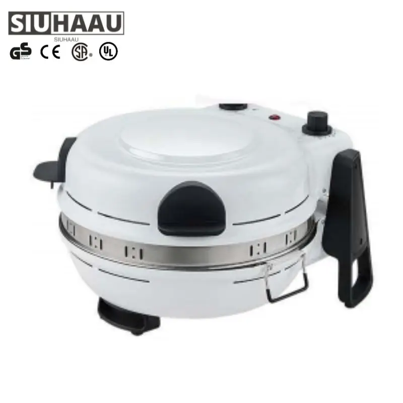 USB Electric Pizza Oven Stainless Steel Rotating Maker with Built-In Oven Stone Baking Pan Mini Indoor BBQ Use