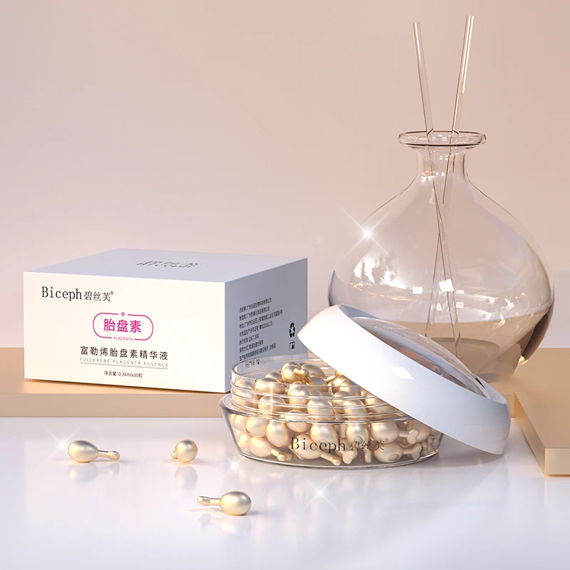 Oem Заводская цена частная торговая марка уход за кожей увлажняющая Антивозрастная плацента фуллерина осветляющая капсула эссенция для лица