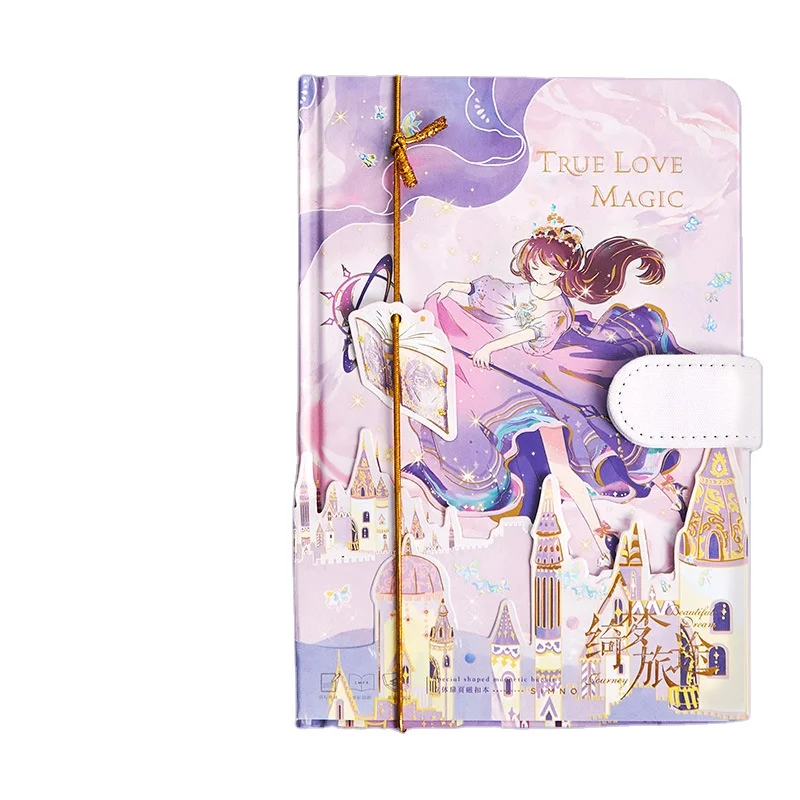 Creative cartoon color inner page magnetic buckle notebook diary notebooks