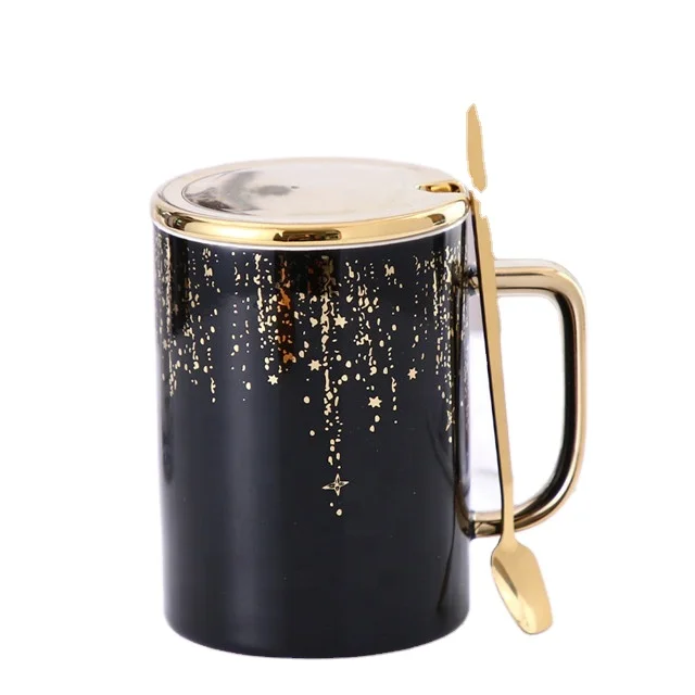 Креативный подарок для взрослых, кофейный цвет, глазурованная керамическая кружка с крышкой в бамбуке