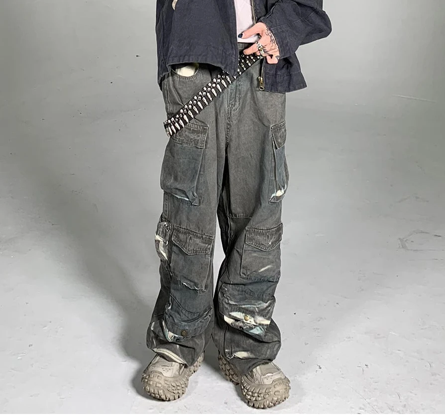 Oversize For Work Rip Stop Supplier Sky Blue Fit Camo Preloved American Techwear Gems Trending Tactical Men Slim Cargo Pants
