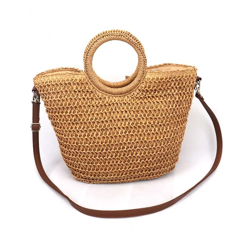 Hot selling Chinese Factory Wholesale woven straw beach bag paper straw tote bag fashion beach bag for young lady