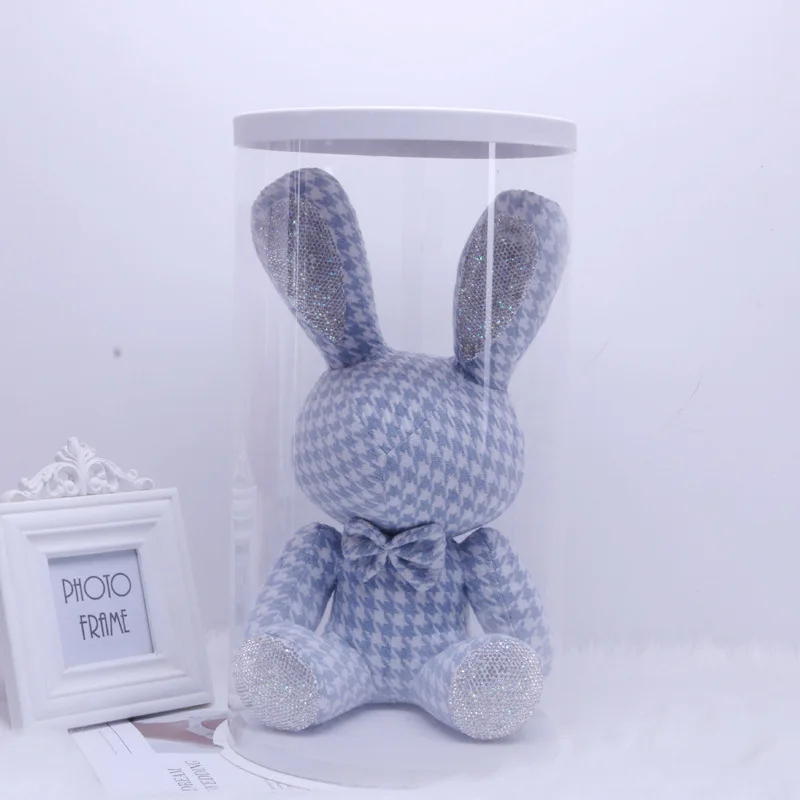 Factory Wholesale Lover Christmas Gift Toy Internet Celebrities Plush Leather Diamond Presbyopia Rabbit Doll