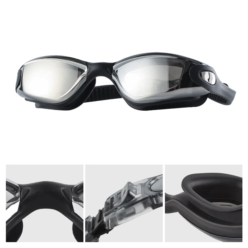 Chinese factory OEM logocolor fashion Swimming one piece silicone frame glasses swim goggles for adult factory direct sale price