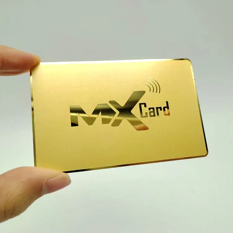 Hot Sale Custom Printed Logo Plating Matte Black Etched NFC Chip Metal Business Cards
