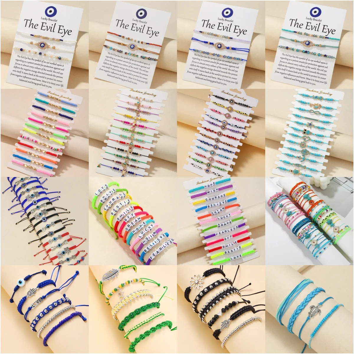 2024 New Style Beads Bracelet Handmade Beaded Weave Rope Bracelet Adjustable Rice Beads Unique Color Mixed