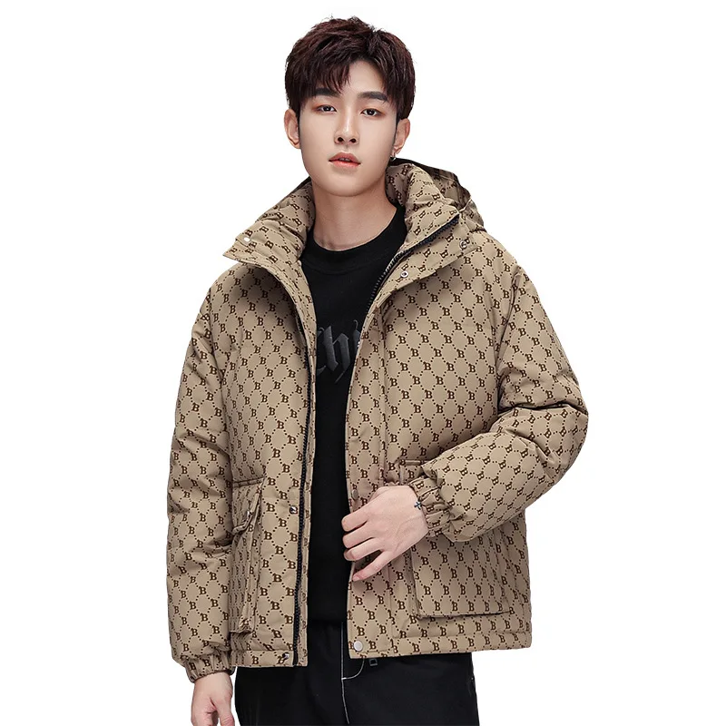 2023 Fashion print puffer jacket clothing   Unisex Down Winter Fleece Warm Thicken Outerwear Wholesale Plus Size Men Jacket