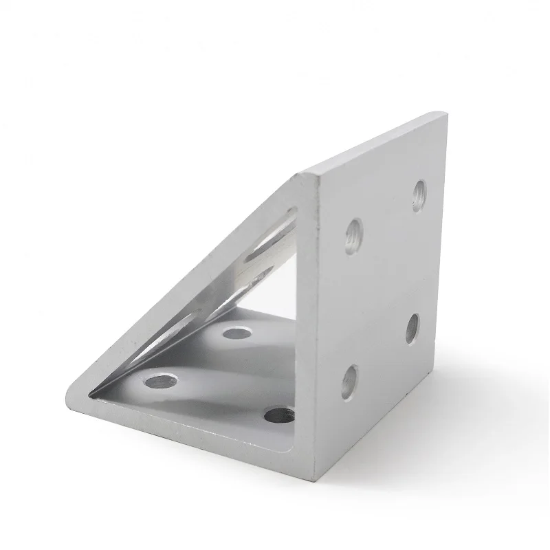 china manufacturer 6395  15 series 8 hole triangle cnc aluminum Corner Bracket for T- slot aluminum profiles 10/15 inches