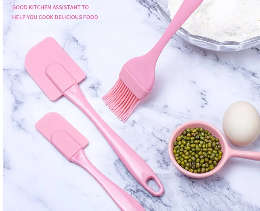 Silicone Spatula set Heat-Resistant Non-Stick 3 Piece Design Spatula for Cooking Baking and Mixing