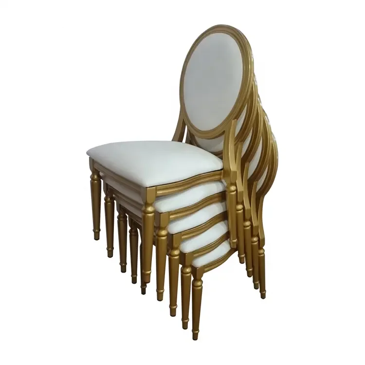 2023 Stackable louis aluminium chairs used wedding banquet chairs for sale